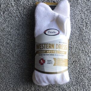 thorlo’s  Western Dress White X Large over calf unisex- new socks